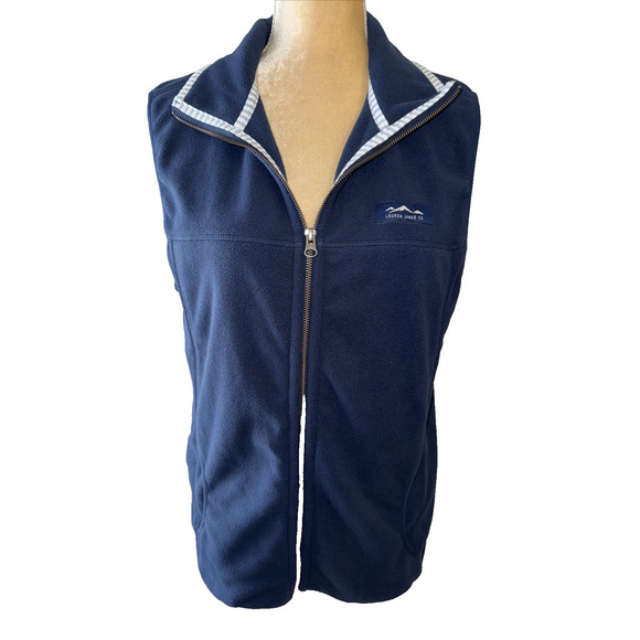Lauren James Navy Blue Fleece The Blakely Vest Size L - Picture 2 of 12